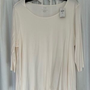 J. Jill Soft Cream Long Sleeve Tee